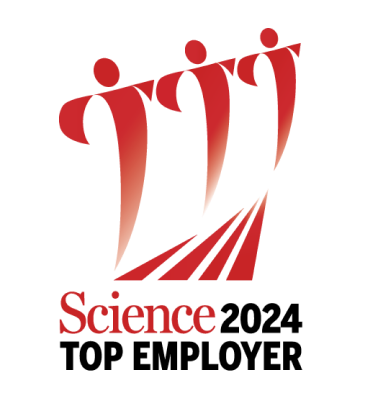 Red stylized logo featuring three abstract human figures and the word "Science" written below them. The design conveys movement and collaboration, with curved lines extending from the figures.